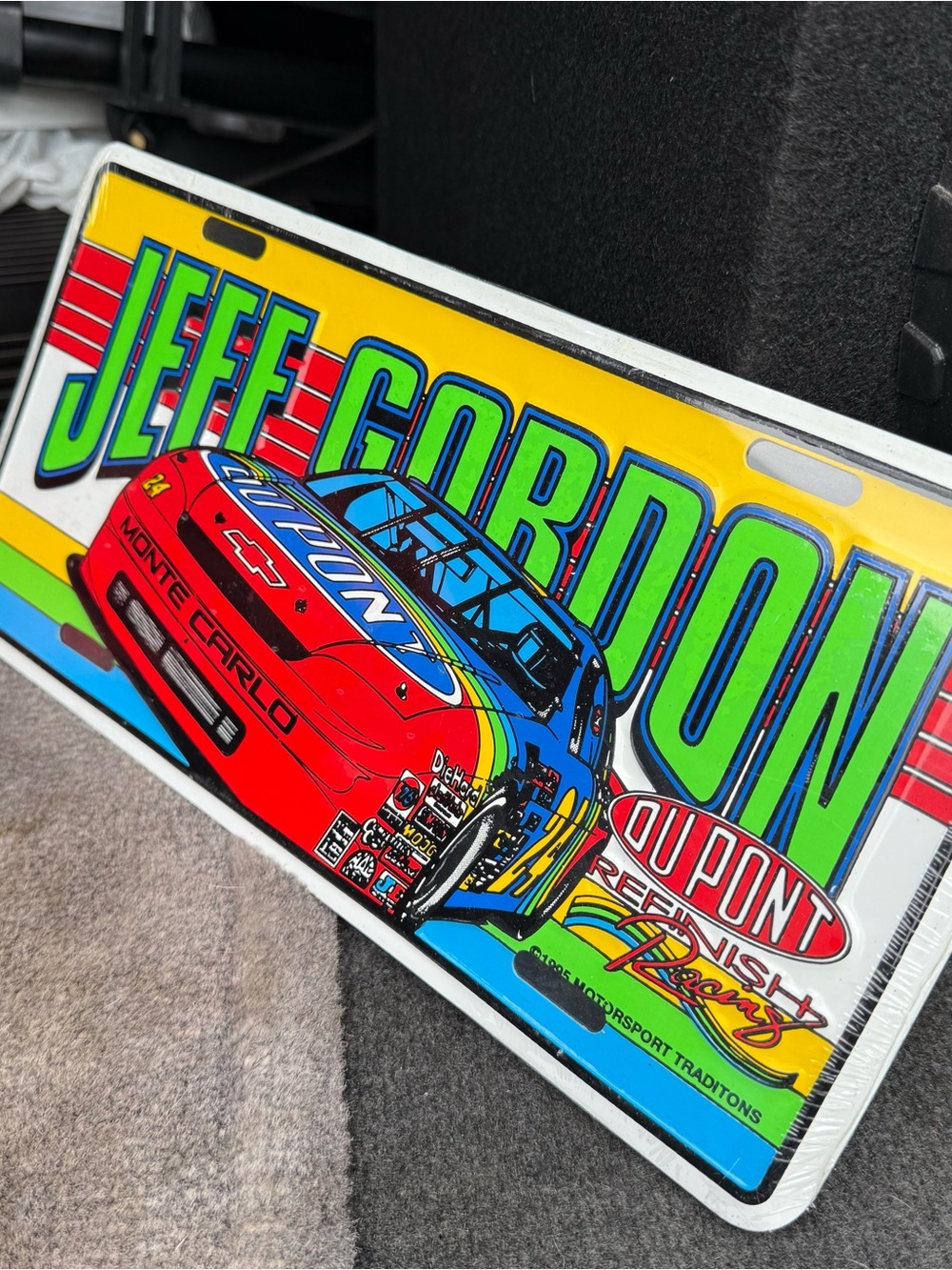 Vintage Sealed 1995 90s Nascar Jeff Gordon License Plate New Deadstock